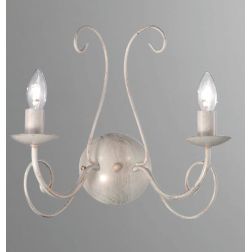 CASABLANCA APPLIQUE CLASSICA CON BRACCI IN METALLO AVORIO ANTICO E LAMPADINE A VISTA CRISTALENSI LUX - Cristalensi Shop Online