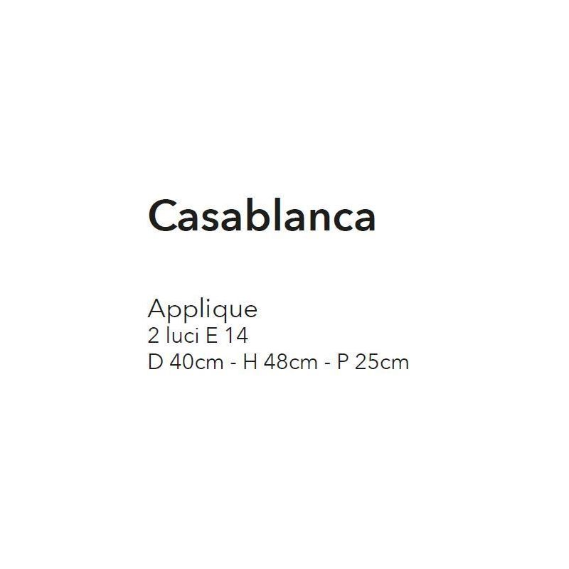 CASABLANCA APPLIQUE CLASSICA CON BRACCI IN METALLO AVORIO ANTICO E LAMPADINE A VISTA CRISTALENSI LUX - Cristalensi Shop Online
