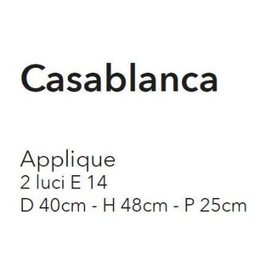 CASABLANCA APPLIQUE CLASSICA CON BRACCI IN METALLO AVORIO ANTICO E LAMPADINE A VISTA CRISTALENSI LUX - Cristalensi Shop Online