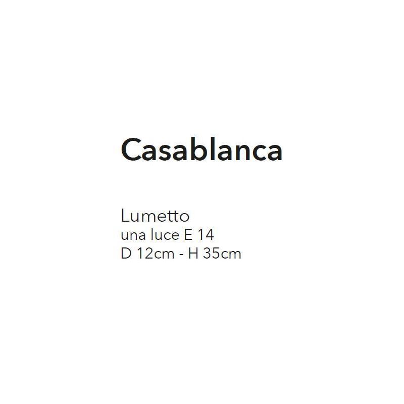 CASABLANCA LUMETTO CLASSICO IN METALLO AVORIO ANTICO CON LAMPADINA A VISTA CRISTALENSI LUX - Cristalensi Shop Online