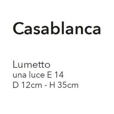 CASABLANCA LUMETTO CLASSICO IN METALLO AVORIO ANTICO CON LAMPADINA A VISTA CRISTALENSI LUX - Cristalensi Shop Online