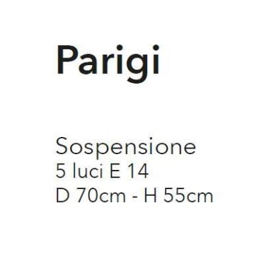 PARIGI LAMPADARIO A BRACCI 5 LUCI IN METALLO BIANCO CON LAMPADINE A VISTA CRISTALENSI LUX - Cristalensi Shop Online