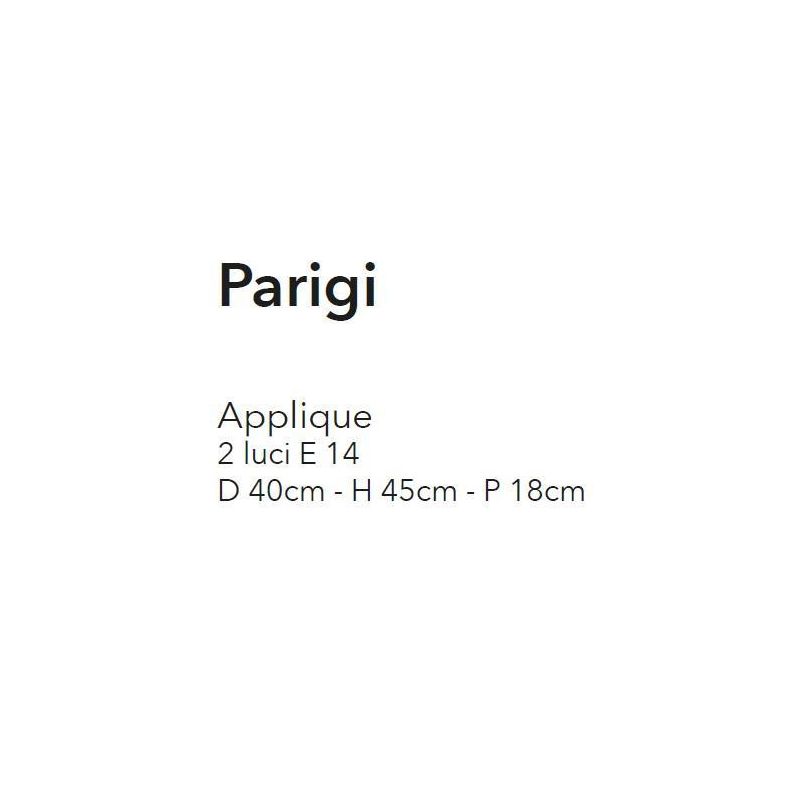 PARIGI APPLIQUE 2 LUCI IN METALLO BIANCO INVECCHIATO CON LAMPADINE A VISTA CRISTALENSI LUX - Cristalensi Shop Online