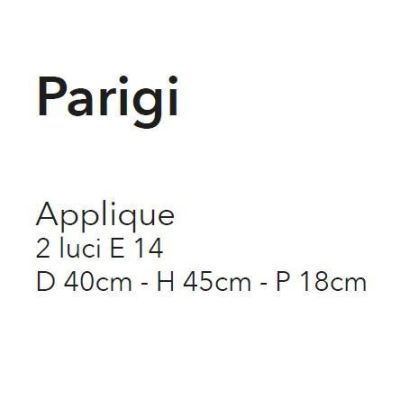 PARIGI APPLIQUE 2 LUCI IN METALLO BIANCO INVECCHIATO CON LAMPADINE A VISTA CRISTALENSI LUX - Cristalensi Shop Online