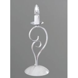 PARIGI LAMPADA DA TAVOLO IN METALLO BIANCO INVECCHIATO CON LAMPADINA A VISTA CRISTALENSI LUX - Cristalensi Shop Online