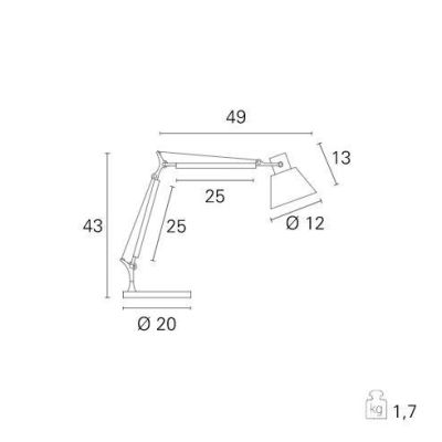 SUMMER LAMPADA DA TAVOLO CON BRACCIO ORIENTABILE Pan International - Cristalensi Shop Online