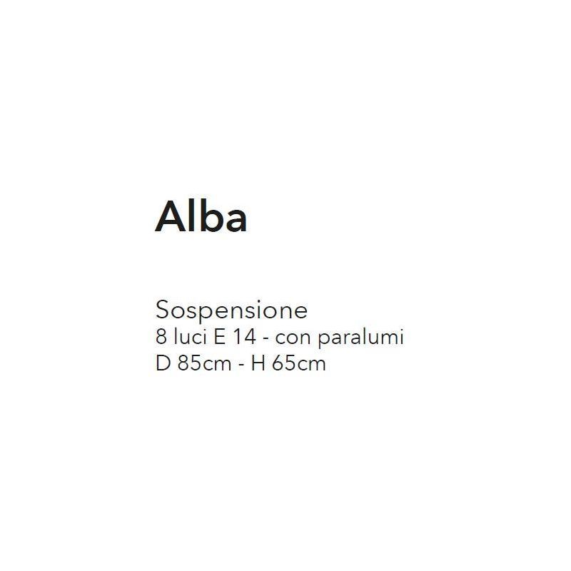 ALBA LAMPADARIO CLASSICO FLOREALE 8 LUCI AVORIO ANTICO CON PARALUMI IN TESSUTO CRISTALENSI LUX - Cristalensi Shop Online