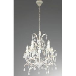 BOTTE LAMPADARIO CLASSICO 5 LUCI BIANCO CON RIFLESSI ORO E CON LAMPADINE A VISTA CRISTALENSI LUX - Cristalensi Shop Online 2