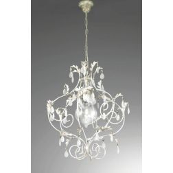 BOTTE SOSPENSIONE CLASSICA COLOR BIANCO CON RIFLESSI ORO E CON LAMPADINA A VISTA CRISTALENSI LUX - Cristalensi Shop Online 2