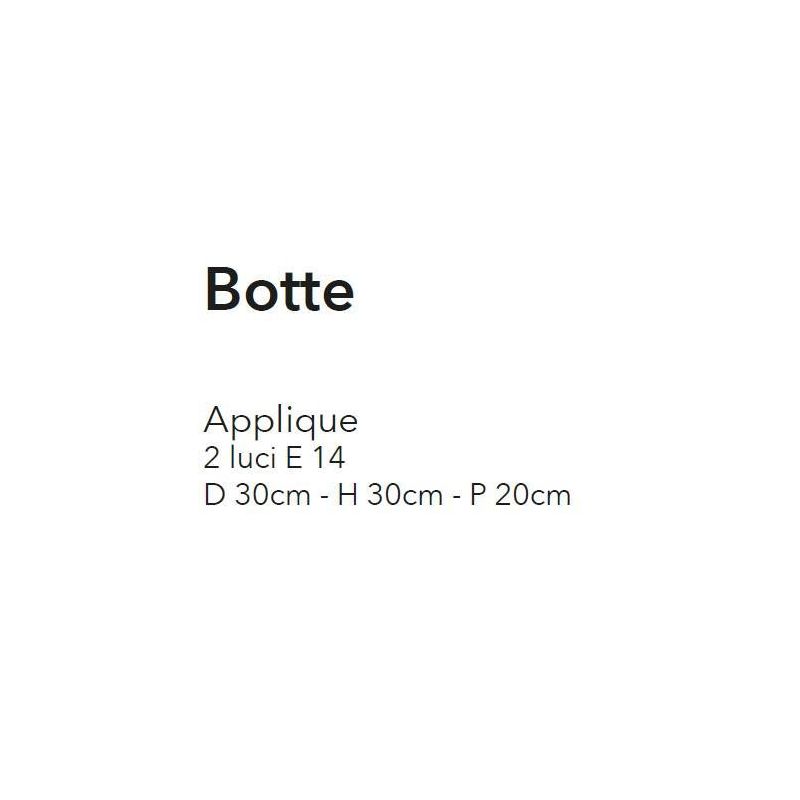 BOTTE APPLIQUE CLASSICA BIANCA CON RIFLESSI ORO E CON DUE LAMPADINE A VISTA CRISTALENSI LUX - Cristalensi Shop Online