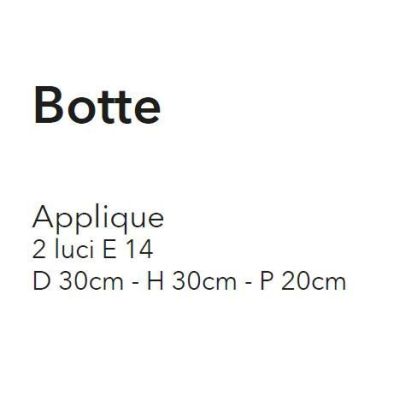 BOTTE APPLIQUE CLASSICA BIANCA CON RIFLESSI ORO E CON DUE LAMPADINE A VISTA CRISTALENSI LUX - Cristalensi Shop Online