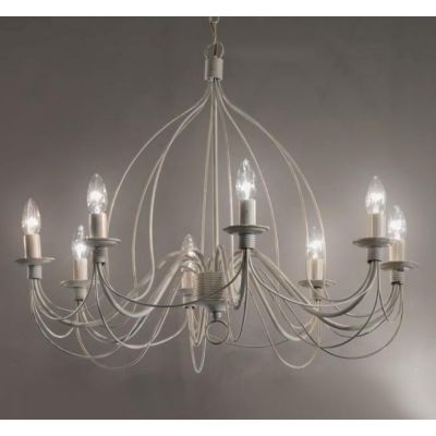 CANDELA LAMPADARIO CLASSICO IN METALLO BIANCO AVORIO O BRONZO CON LAMPADINE A VISTA CRISTALENSI LUX - Cristalensi Shop Online