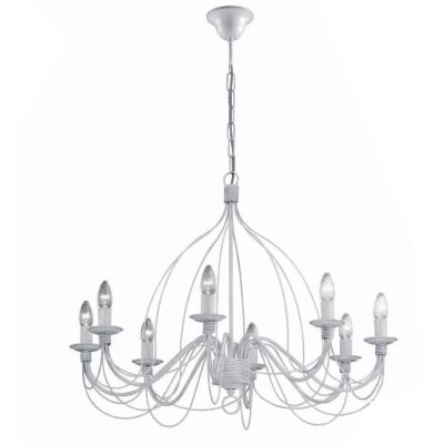 CANDELA LAMPADARIO CLASSICO IN METALLO BIANCO AVORIO O BRONZO CON LAMPADINE A VISTA CRISTALENSI LUX - Cristalensi Shop Online