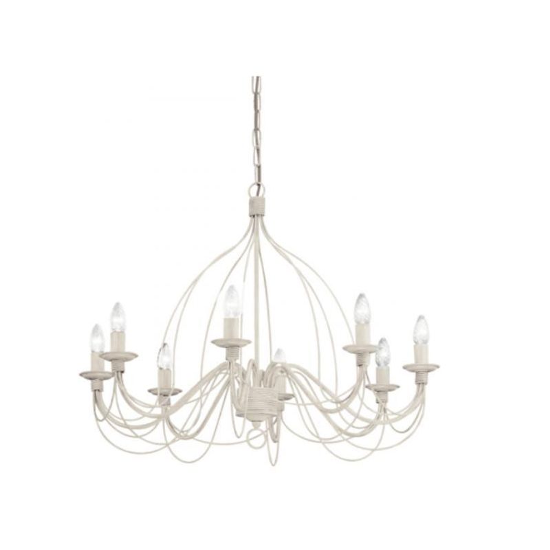 CANDELA LAMPADARIO CLASSICO IN METALLO BIANCO AVORIO O BRONZO CON LAMPADINE A VISTA CRISTALENSI LUX - Cristalensi Shop Online