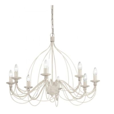 CANDELA LAMPADARIO CLASSICO IN METALLO BIANCO AVORIO O BRONZO CON LAMPADINE A VISTA CRISTALENSI LUX - Cristalensi Shop Online