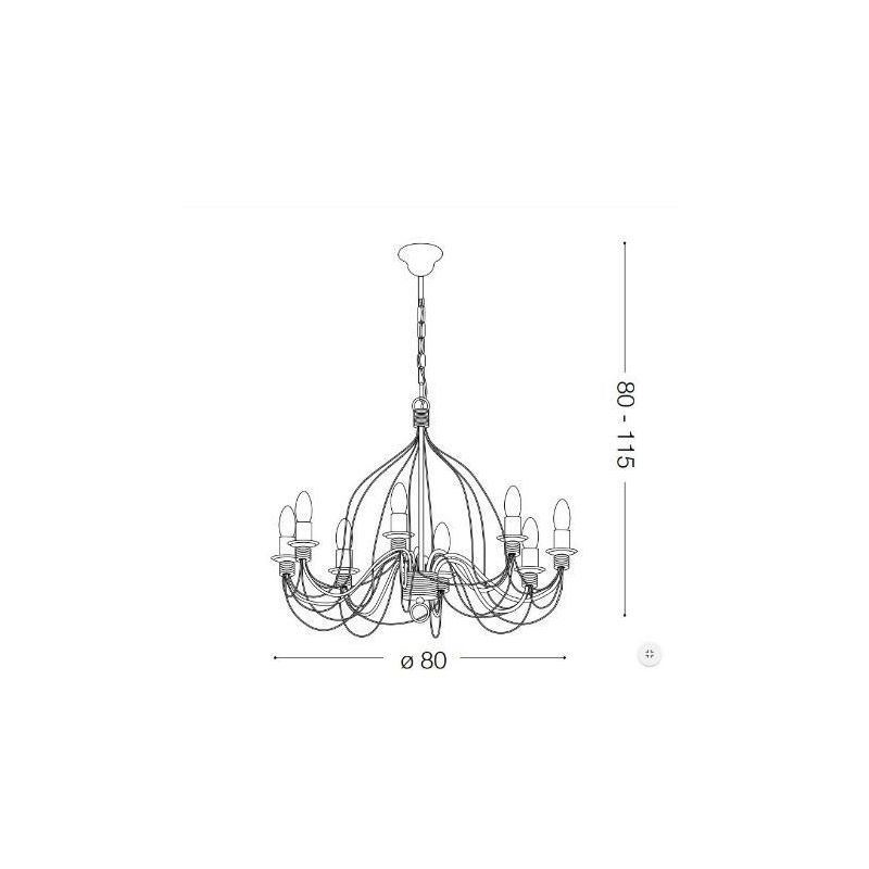 CANDELA LAMPADARIO CLASSICO IN METALLO BIANCO AVORIO O BRONZO CON LAMPADINE A VISTA CRISTALENSI LUX - Cristalensi Shop Online