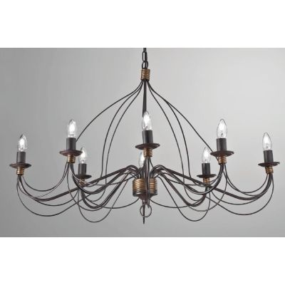 CANDELA SOSPENSIONE CLASSICA OVALE IN METALLO BIANCO AVORIO O BRONZO CON LAMPADINE A VISTA CRISTALENSI LUX - Cristalensi Shop On