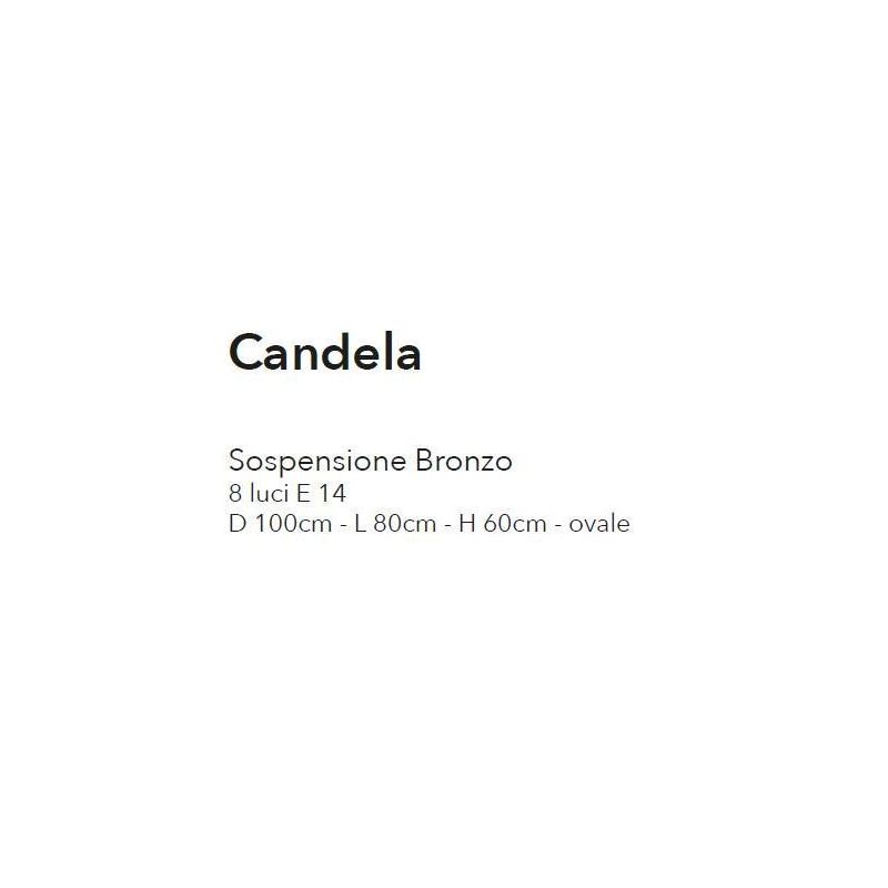 CANDELA SOSPENSIONE CLASSICA OVALE IN METALLO BIANCO AVORIO O BRONZO CON LAMPADINE A VISTA CRISTALENSI LUX - Cristalensi Shop On