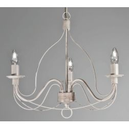 CANDELA SOSPENSIONE 3 LUCI CLASSICA IN METALLO BIANCO AVORIO O BRONZO CON LAMPADINE A VISTA CRISTALENSI LUX - Cristalensi Shop O