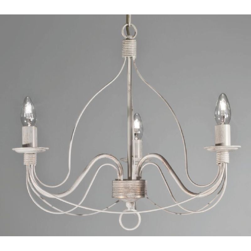 CANDELA SOSPENSIONE 3 LUCI CLASSICA IN METALLO BIANCO AVORIO O BRONZO CON LAMPADINE A VISTA CRISTALENSI LUX - Cristalensi Shop O