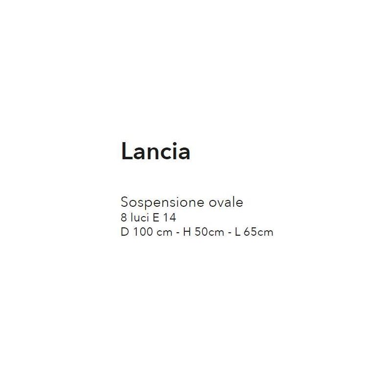 LANCIA SOSPENSIONE 8 LUCI OVALE CLASSICA IN METALLO AVORIO PATINATO ORO CON LAMPADINE A VISTA CRISTALENSI LUX - Cristalensi Shop
