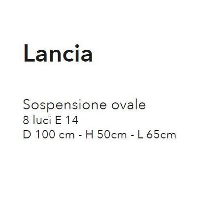 LANCIA SOSPENSIONE 8 LUCI OVALE CLASSICA IN METALLO AVORIO PATINATO ORO CON LAMPADINE A VISTA CRISTALENSI LUX - Cristalensi Shop