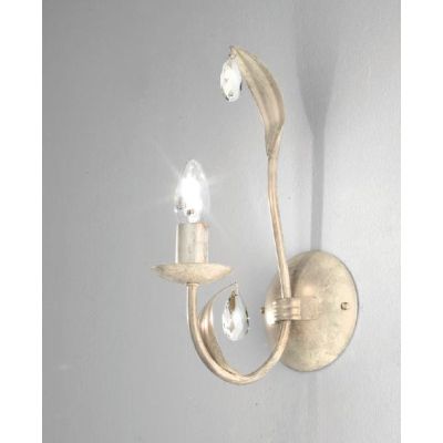 LANCIA PICCOLA APPLIQUE CLASSICA IN METALLO AVORIO PATINATO ORO CON LAMPADINA A VISTA CRISTALENSI LUX - Cristalensi Shop Online