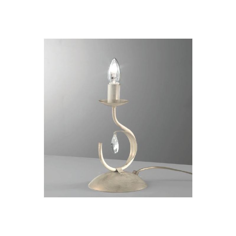 LANCIA LUMETTO CLASSICO IN METALLO AVORIO PATINATO ORO CON LAMPADINA A VISTA CRISTALENSI LUX - Cristalensi Shop Online