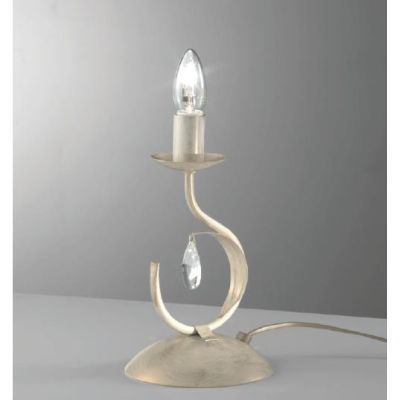 LANCIA LUMETTO CLASSICO IN METALLO AVORIO PATINATO ORO CON LAMPADINA A VISTA CRISTALENSI LUX - Cristalensi Shop Online