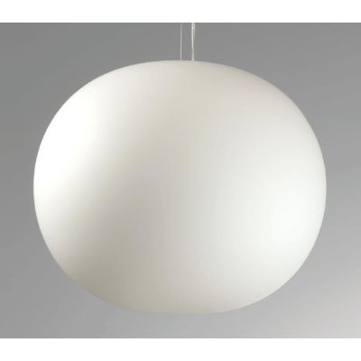 CHIC SOSPENSIONE SINGOLA A SFERA IN VETRO BIANCO SATINATO DIAMETRO CM 48 CRISTALENSI LUX - Cristalensi Shop Online