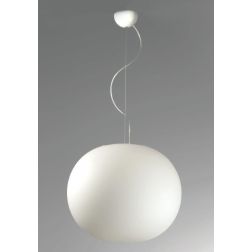 CHIC SOSPENSIONE SINGOLA A SFERA IN VETRO BIANCO SATINATO DIAMETRO CM 48 CRISTALENSI LUX - Cristalensi Shop Online 2