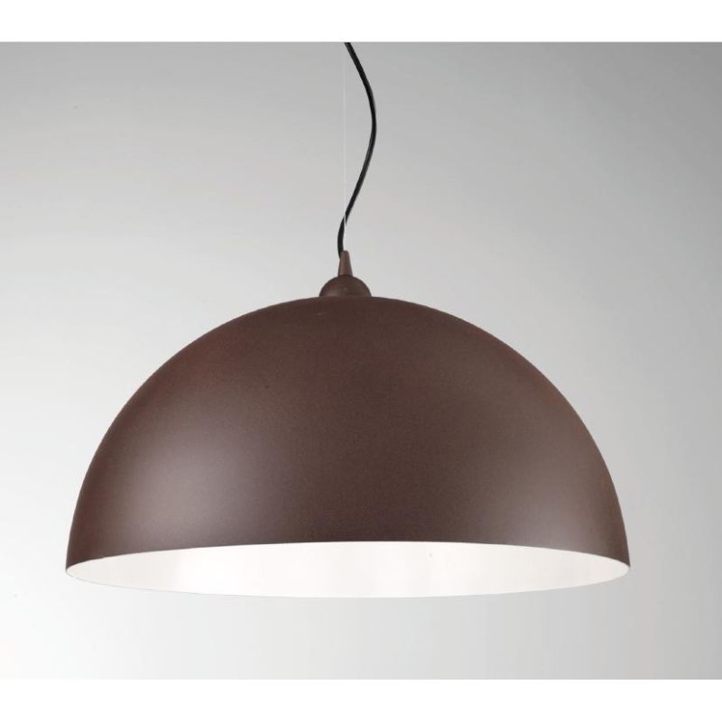 MARA SOSPENSIONE SINGOLA A CUPOLA D40 IN METALLO CORTEN BIANCO O NERO MODERNA CRISTALENSI LUX - Cristalensi Shop Online