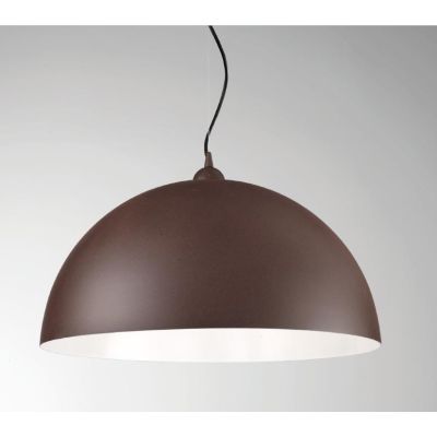 MARA SOSPENSIONE SINGOLA A CUPOLA D40 IN METALLO CORTEN BIANCO O NERO MODERNA CRISTALENSI LUX - Cristalensi Shop Online