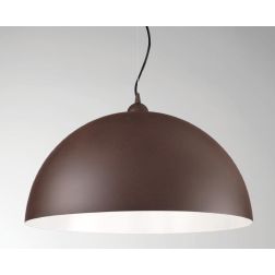 MARA SOSPENSIONE SINGOLA A CUPOLA D50 IN METALLO CORTEN BIANCO O NERO MODERNA CRISTALENSI LUX - Cristalensi Shop Online