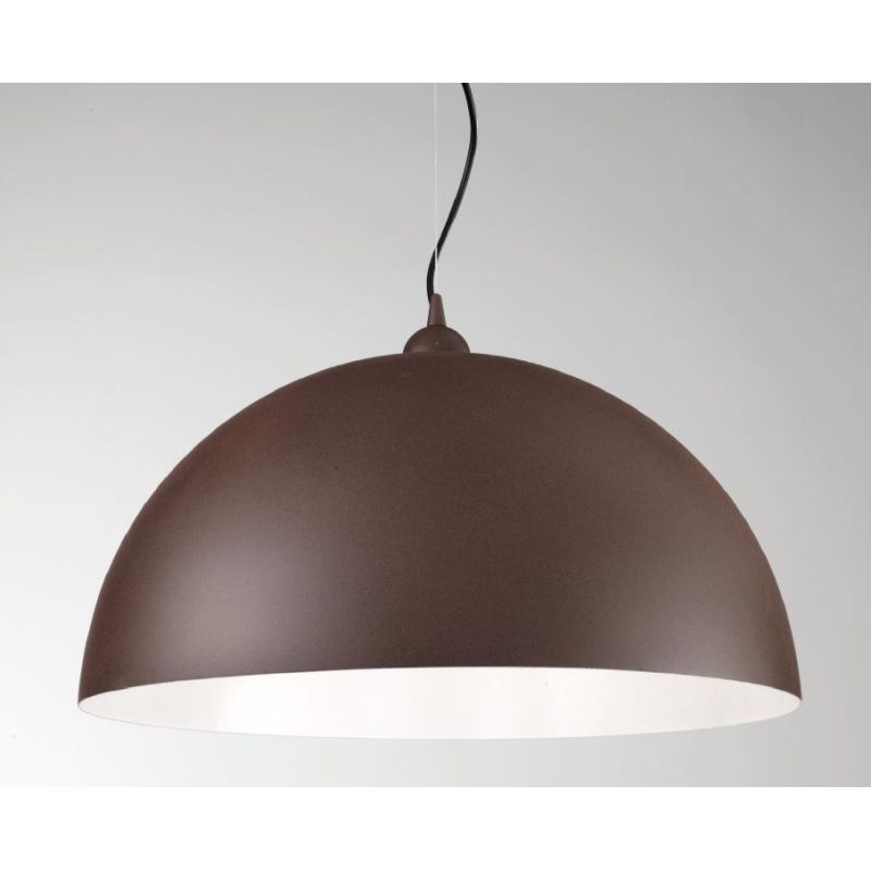 MARA SOSPENSIONE SINGOLA A CUPOLA D50 IN METALLO CORTEN BIANCO O NERO MODERNA CRISTALENSI LUX - Cristalensi Shop Online