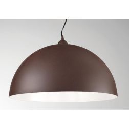 MARA SOSPENSIONE SINGOLA A CUPOLA D60 IN METALLO CORTEN BIANCO O NERO MODERNA CRISTALENSI LUX - Cristalensi Shop Online
