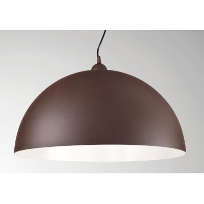 MARA SOSPENSIONE SINGOLA A CUPOLA D60 IN METALLO CORTEN BIANCO O NERO MODERNA CRISTALENSI LUX - Cristalensi Shop Online