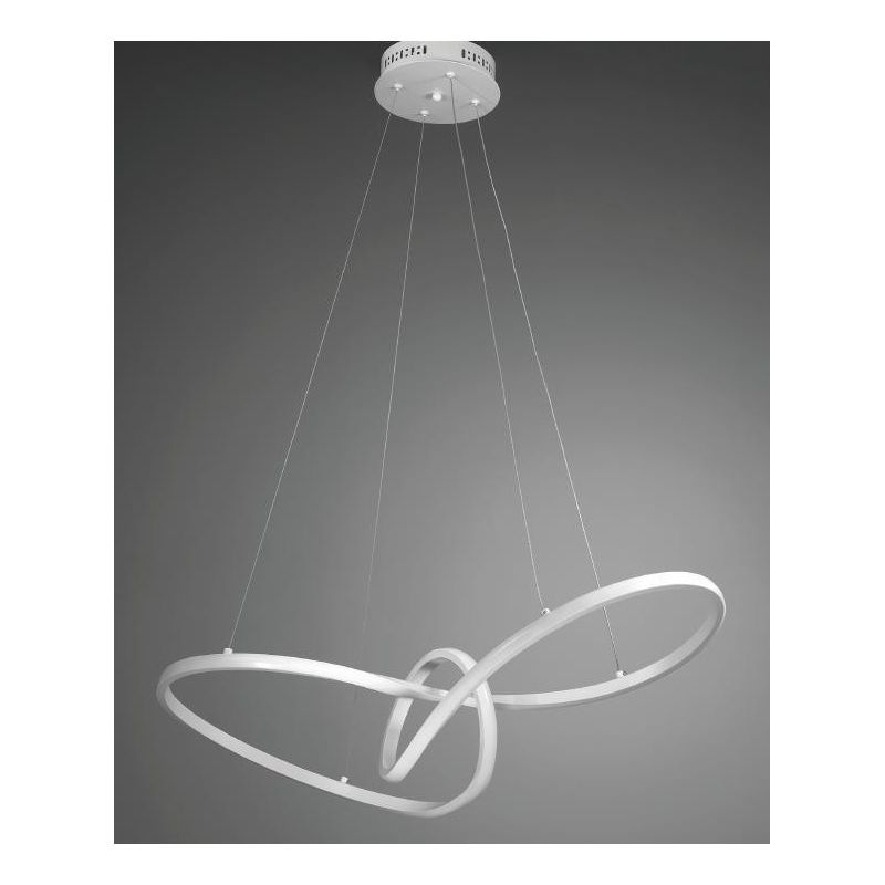 ROLEX SOSPENSIONE MODERNA ORIGINALE BIANCA O CROMO LED 67W LUCE 3000k o 4000K CRISTALENSI LUX - Cristalensi Shop Online