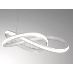 DAYTONA LAMPADARIO A SOSPENSIONE MODERNO FINITURA CROMO O BIANCA LED 55W LUCE 3000k o 4000K CRISTALENSI LUX - Cristalensi Shop O