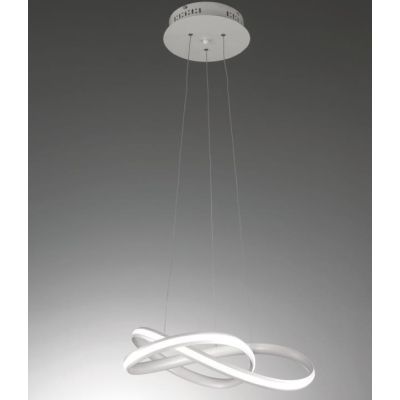 DAYTONA LAMPADARIO A SOSPENSIONE MODERNO FINITURA CROMO O BIANCA LED 55W LUCE 3000k o 4000K CRISTALENSI LUX - Cristalensi Shop O