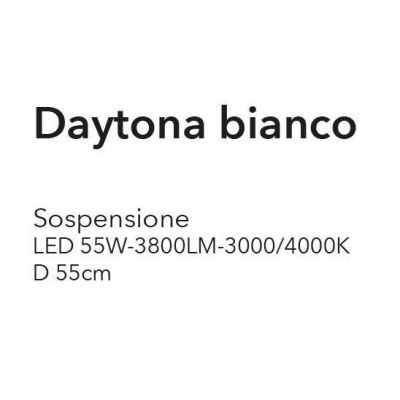 DAYTONA LAMPADARIO A SOSPENSIONE MODERNO FINITURA CROMO O BIANCA LED 55W LUCE 3000k o 4000K CRISTALENSI LUX - Cristalensi Shop O