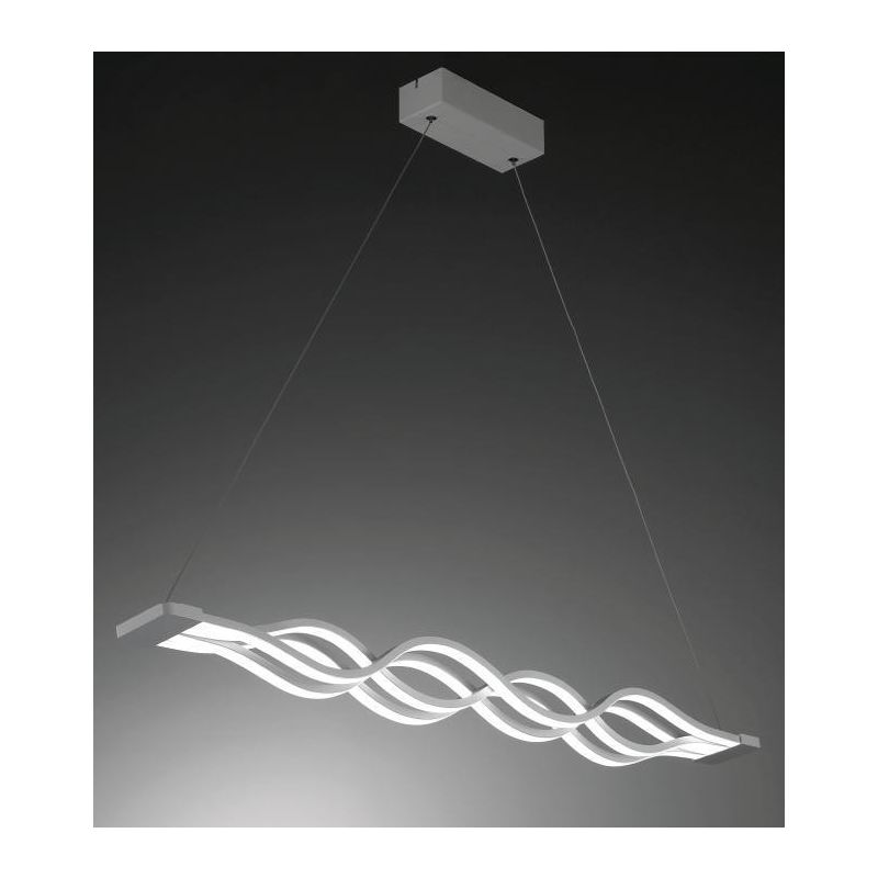 GALAXY LAMPADARIO A SOSPENSIONE MODERNO ONDULATO BIANCO LED 84W LUCE 3000k O 4000K CRISTALENSI LUX - Cristalensi Shop Online