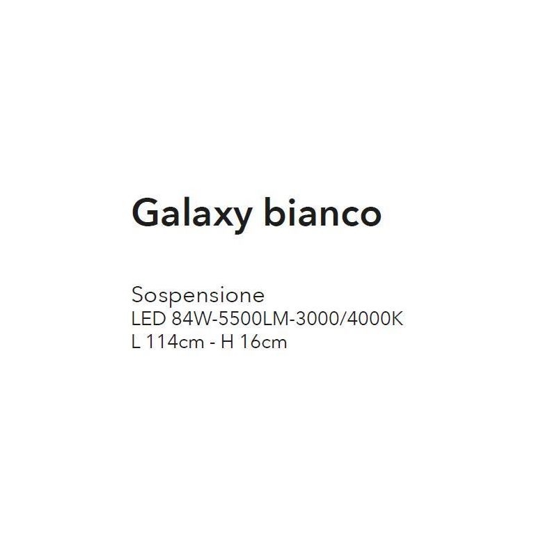 GALAXY LAMPADARIO A SOSPENSIONE MODERNO ONDULATO BIANCO LED 84W LUCE 3000k O 4000K CRISTALENSI LUX - Cristalensi Shop Online