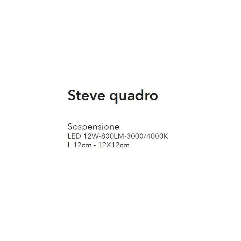 STEVE QUADRO APPLIQUE MODERNA 12X12 COLORE BIANCO LED 12W LUCE 3000k O 4000K CRISTALENSI LUX - Cristalensi Shop Online
