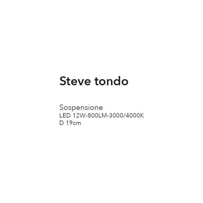 STEVE TONDO APPLIQUE MODERNA DIAMETRO CM 19 COLORE BIANCO LED 12W LUCE 3000k O 4000K CRISTALENSI LUX - Cristalensi Shop Online