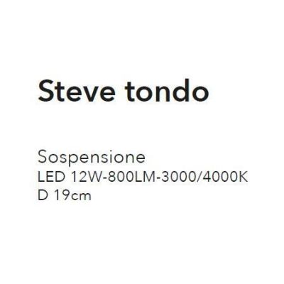 STEVE TONDO APPLIQUE MODERNA DIAMETRO CM 19 COLORE BIANCO LED 12W LUCE 3000k O 4000K CRISTALENSI LUX - Cristalensi Shop Online