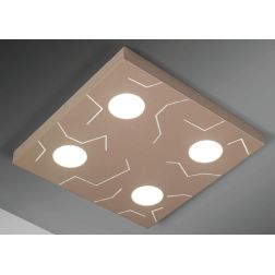 QUERCIA PLAFONIERA 4 LUCI MODERNA CM 40X40 SABBIA NERA O BIANCA ATTACCO GX53 CRISTALENSI LUX - Cristalensi Shop Online