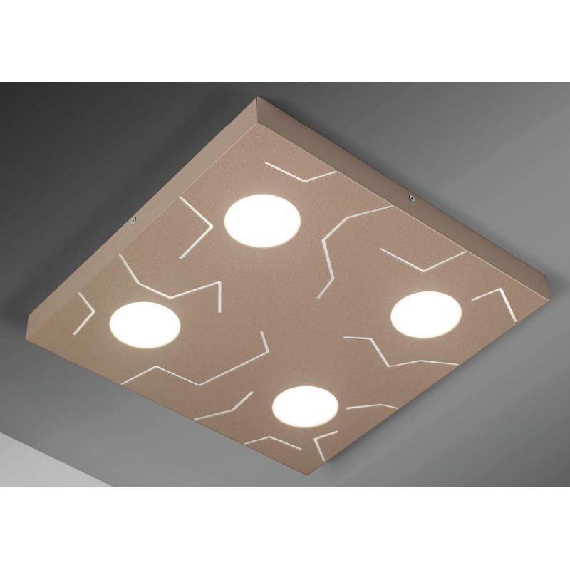 QUERCIA PLAFONIERA 4 LUCI MODERNA CM 40X40 SABBIA NERA O BIANCA ATTACCO GX53 CRISTALENSI LUX - Cristalensi Shop Online