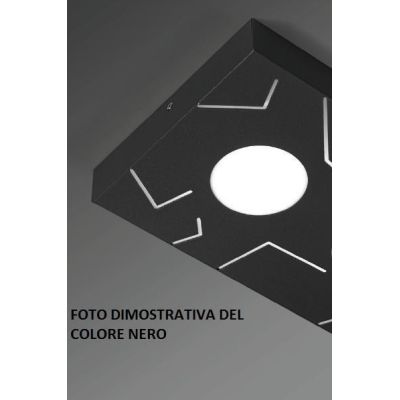 QUERCIA PLAFONIERA 4 LUCI MODERNA CM 40X40 SABBIA NERA O BIANCA ATTACCO GX53 CRISTALENSI LUX - Cristalensi Shop Online