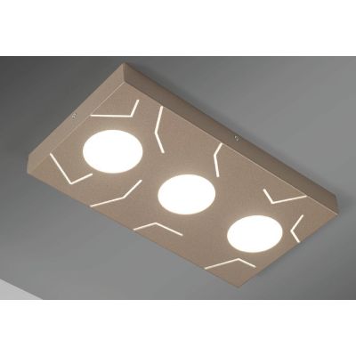 QUERCIA PLAFONIERA RETTANGOLARE 3 LUCI MODERNA CM 40X20 SABBIA NERA O BIANCA ATTACCO GX53 CRISTALENSI LUX - Cristalensi Shop Onl